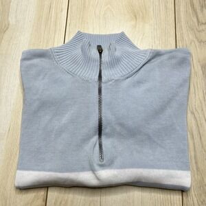 Ermenegildo Zegna Sport Mens 100% Cotton 1/4 Zip Sweater Small Made In Italy